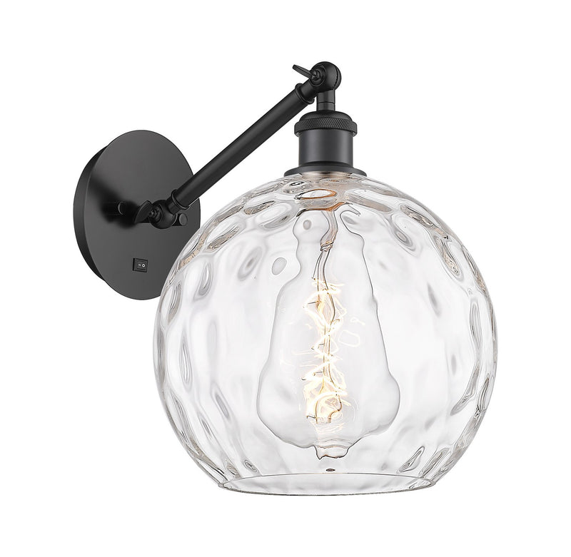 Innovations 317-1W-BK-G1215-10 One Light Wall Sconce, Matte Black