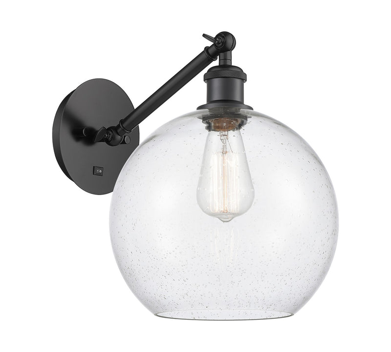 Innovations 317-1W-BK-G124-10 One Light Wall Sconce, Matte Black