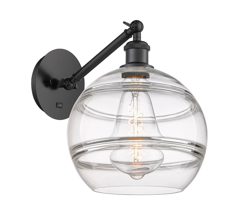 Innovations 317-1W-BK-G556-10CL One Light Wall Sconce, Matte Black