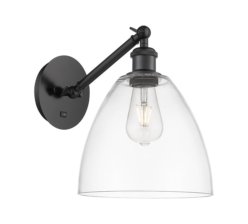 Innovations 317-1W-BK-GBD-92 One Light Wall Sconce, Matte Black