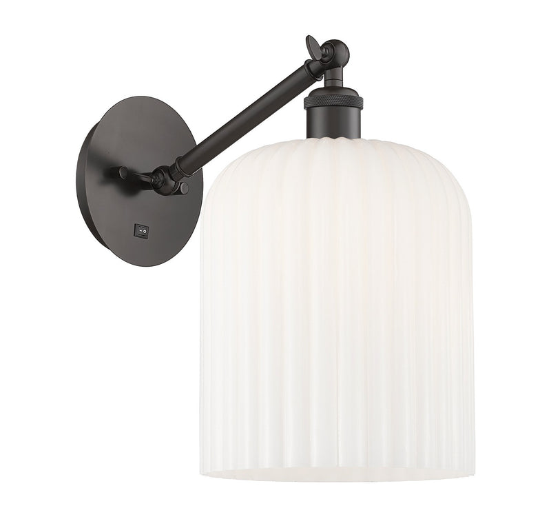 Innovations 317-1W-OB-G559-8GWH One Light Wall Sconce, Oil Rubbed Bronze