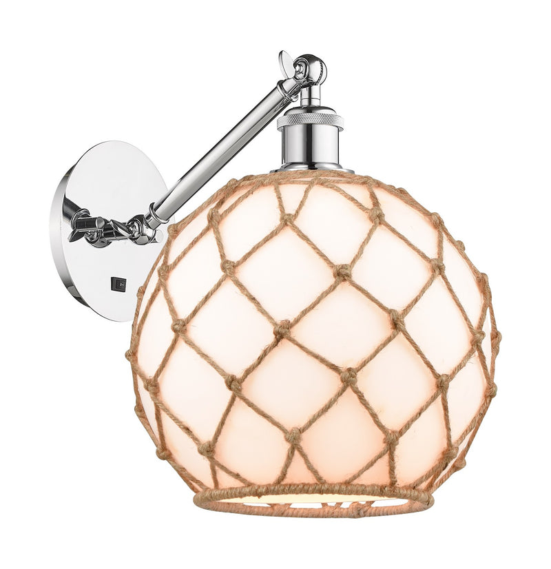 Innovations 317-1W-PC-G121-10RB One Light Wall Sconce, Polished Chrome