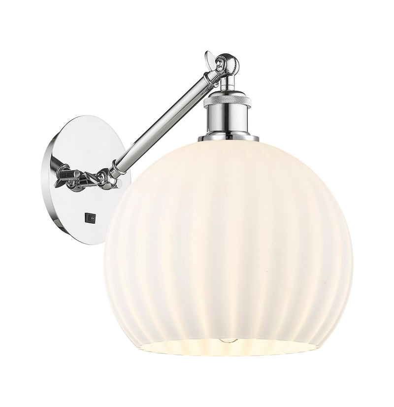Innovations 317-1W-PC-G1217-10WV One Light Wall Sconce, Polished Chrome