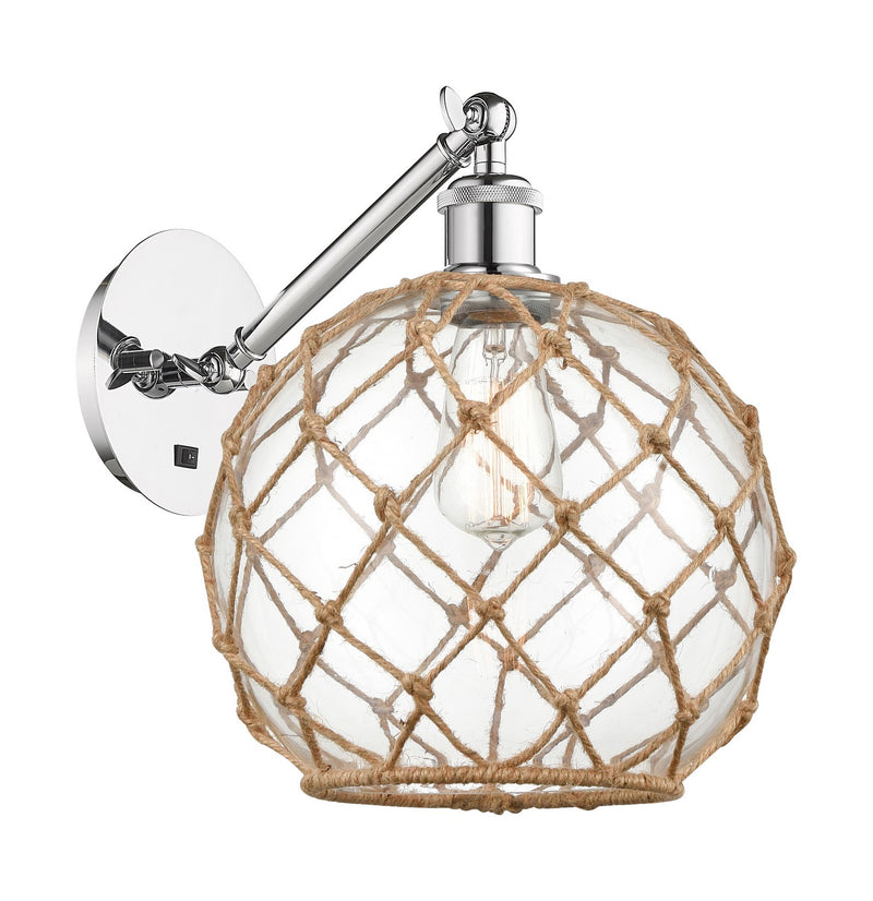 Innovations 317-1W-PC-G122-10RB One Light Wall Sconce, Polished Chrome