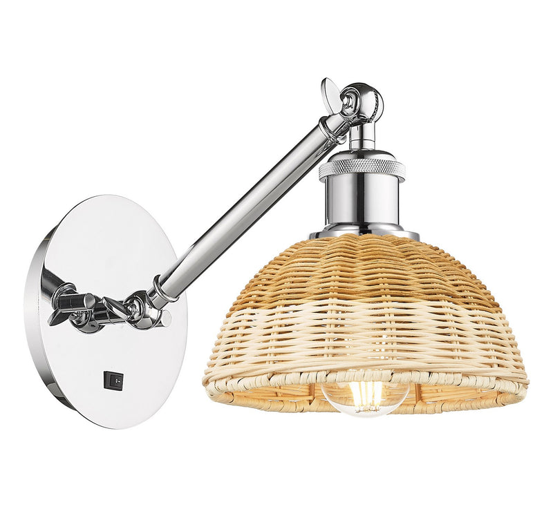 Innovations 317-1W-PC-NBD2-75-NAT One Light Wall Sconce, Polished Chrome