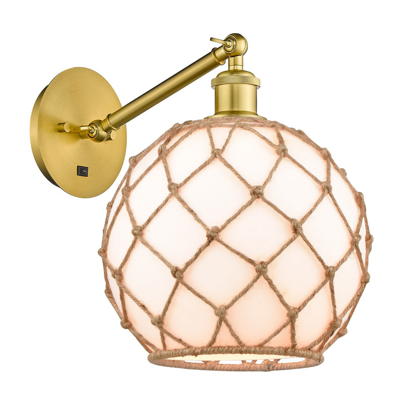 Innovations 317-1W-SG-G121-10RB One Light Wall Sconce, Satin Gold