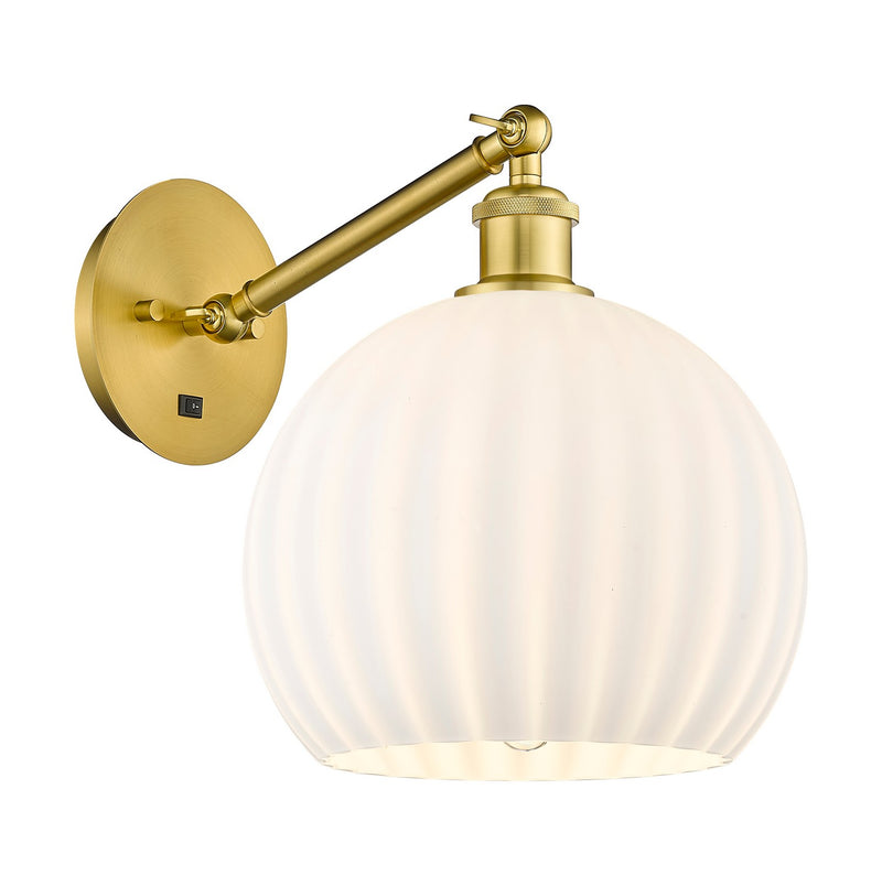 Innovations 317-1W-SG-G1217-10WV One Light Wall Sconce, Satin Gold