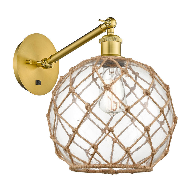 Innovations 317-1W-SG-G122-10RB One Light Wall Sconce, Satin Gold