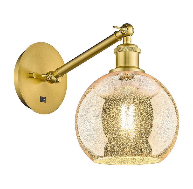 Innovations 317-1W-SG-G128-8 One Light Wall Sconce, Satin Gold