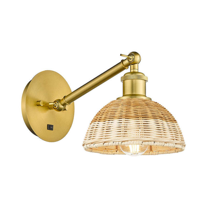 Innovations 317-1W-SG-NBD2-75-NAT One Light Wall Sconce, Satin Gold