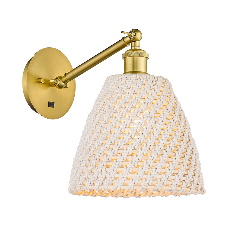Innovations 317-1W-SG-NBD-9-NAT One Light Wall Sconce, Satin Gold