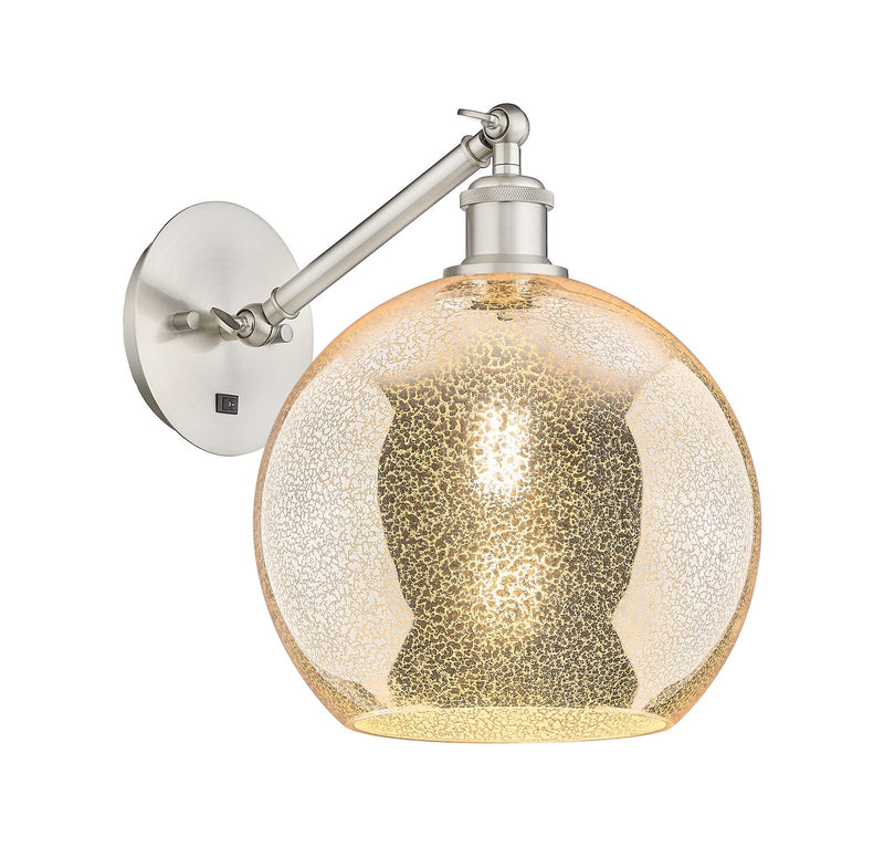 Innovations 317-1W-SN-G128-10 One Light Wall Sconce, Brushed Satin Nickel