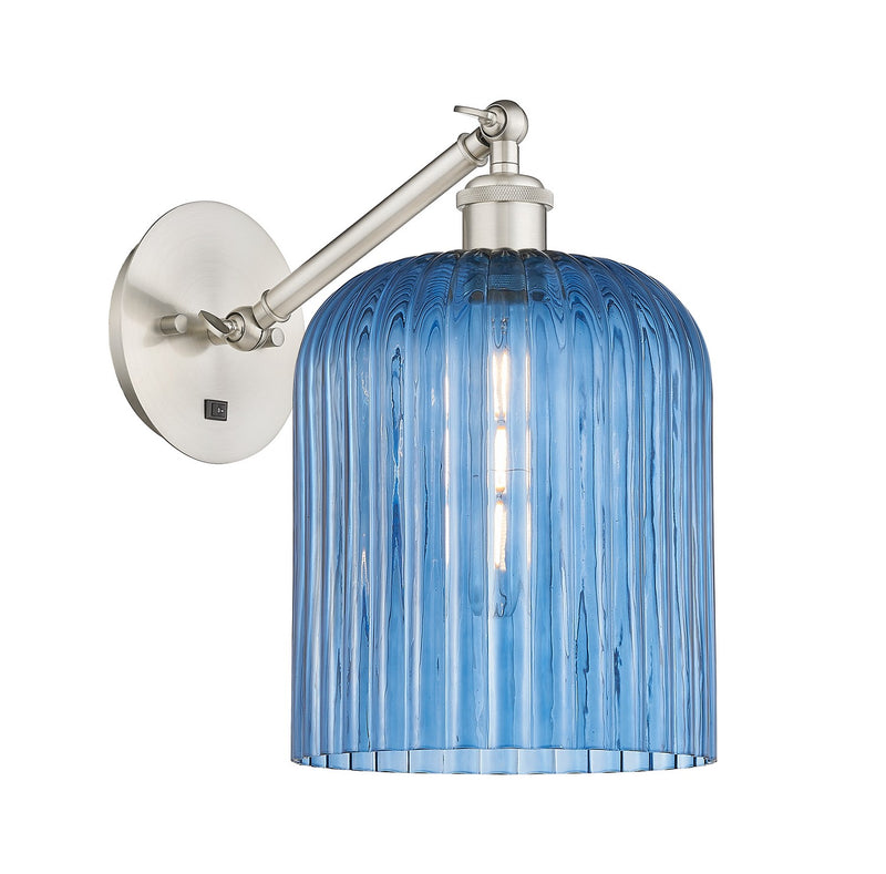 Innovations 317-1W-SN-G559-8BL One Light Wall Sconce, Brushed Satin Nickel