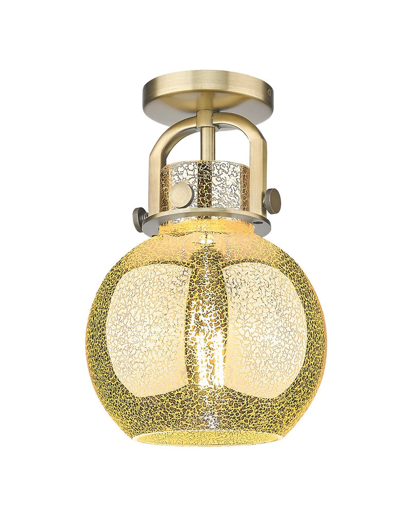 Innovations 410-1F-BB-G410-8ME One Light Semi-Flush Mount, Brushed Brass