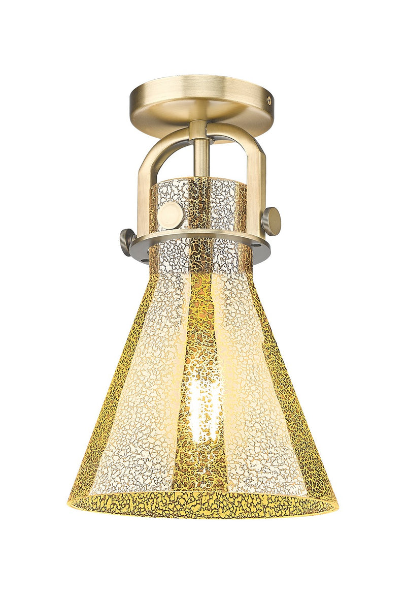 Innovations 410-1F-BB-G411-8ME One Light Semi-Flush Mount, Brushed Brass