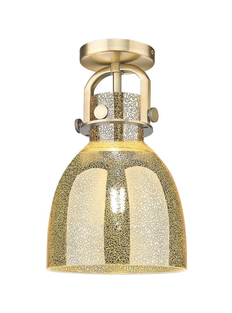 Innovations 410-1F-BB-G412-8ME One Light Semi-Flush Mount, Brushed Brass