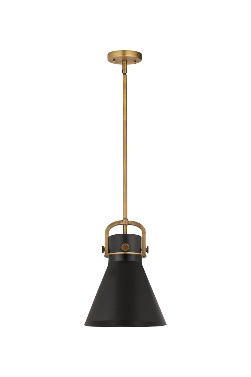 Innovations 410-1SM-BB-M411-10BK One Light Mini Pendant, Brushed Brass