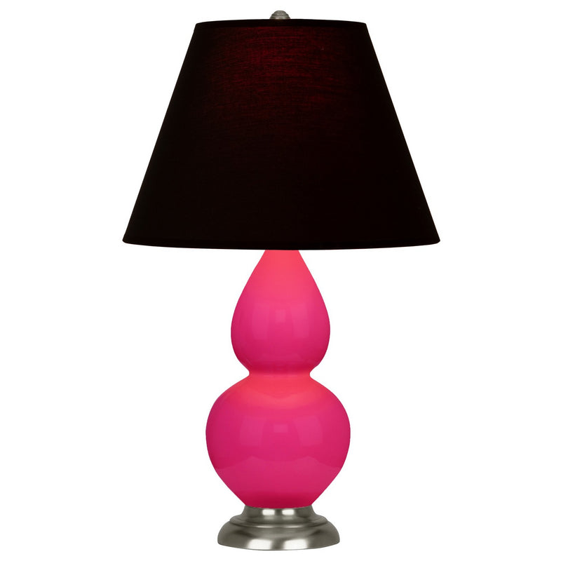 Robert Abbey RZ12K One Light Accent Lamp, Razzle Rose Glazed Ceramic w/Antique Silver