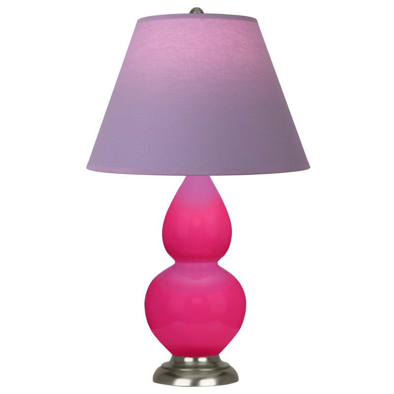 Robert Abbey RZ12L One Light Accent Lamp, Razzle Rose Glazed Ceramic w/Antique Silver