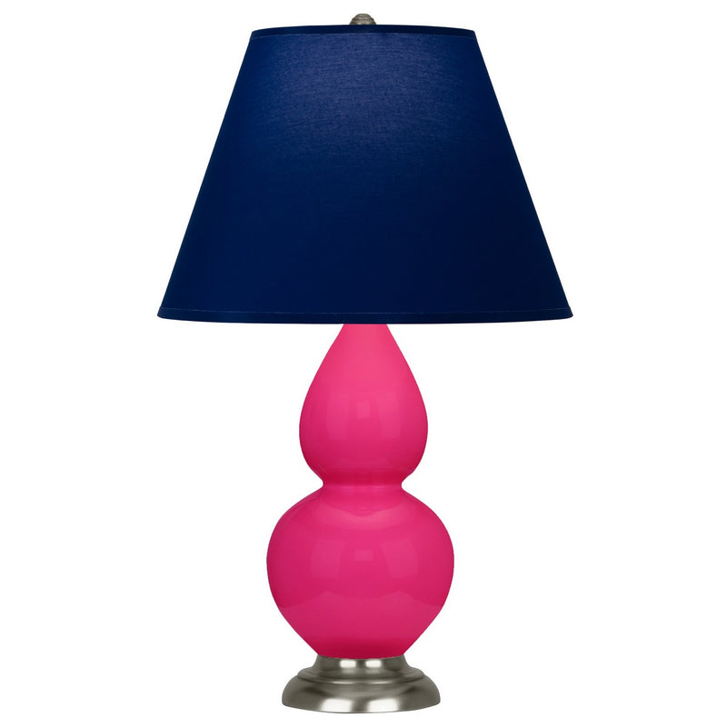 Robert Abbey RZ12N One Light Accent Lamp, Razzle Rose Glazed Ceramic w/Antique Silver