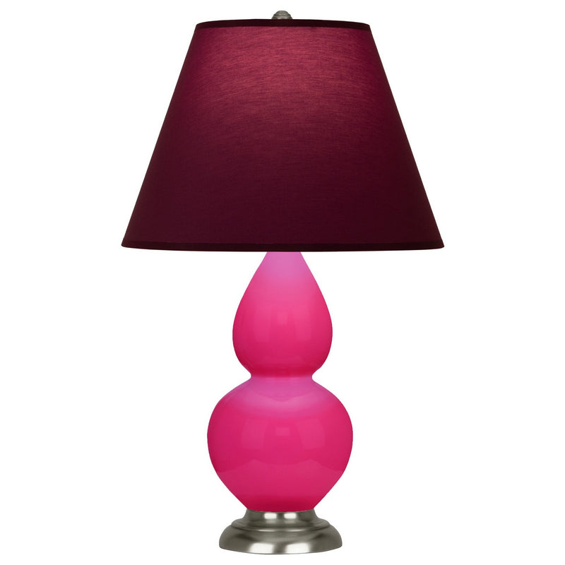 Robert Abbey RZ12P One Light Accent Lamp, Razzle Rose Glazed Ceramic w/Antique Silver