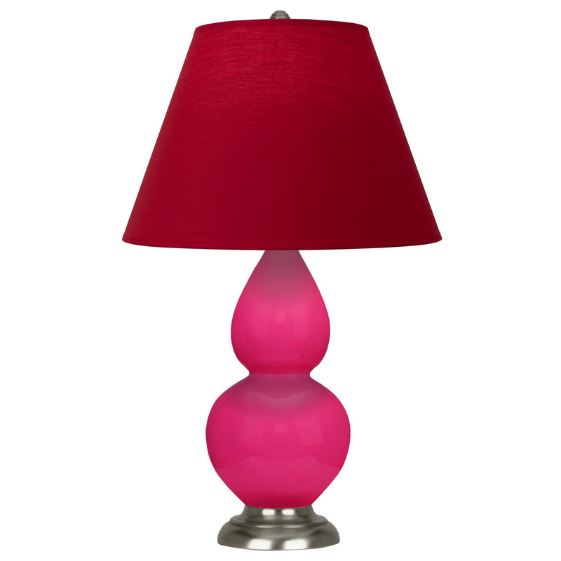 Robert Abbey RZ12R One Light Accent Lamp, Razzle Rose Glazed Ceramic w/Antique Silver