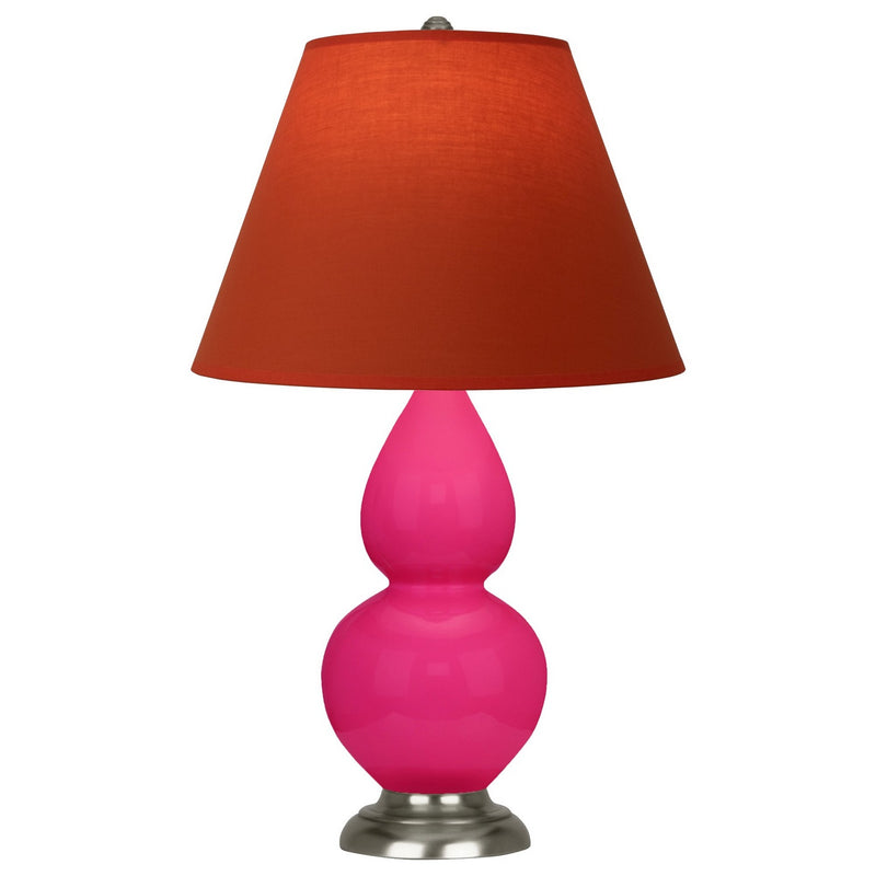 Robert Abbey RZ12T One Light Accent Lamp, Razzle Rose Glazed Ceramic w/Antique Silver