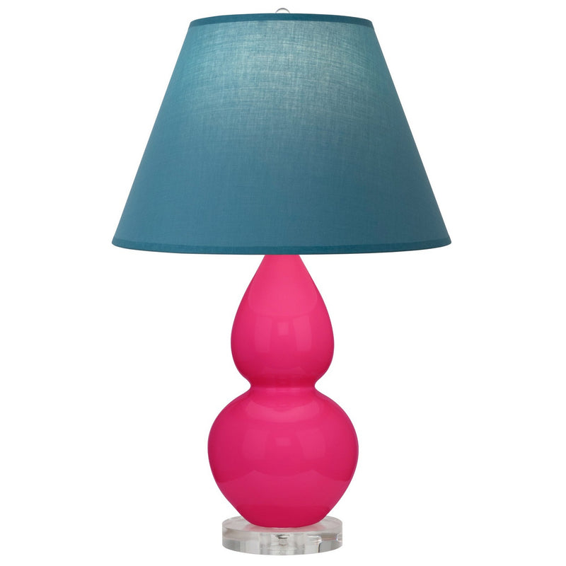 Robert Abbey RZ13B One Light Accent Lamp, Razzle Rose Glazed Ceramic w/Lucite