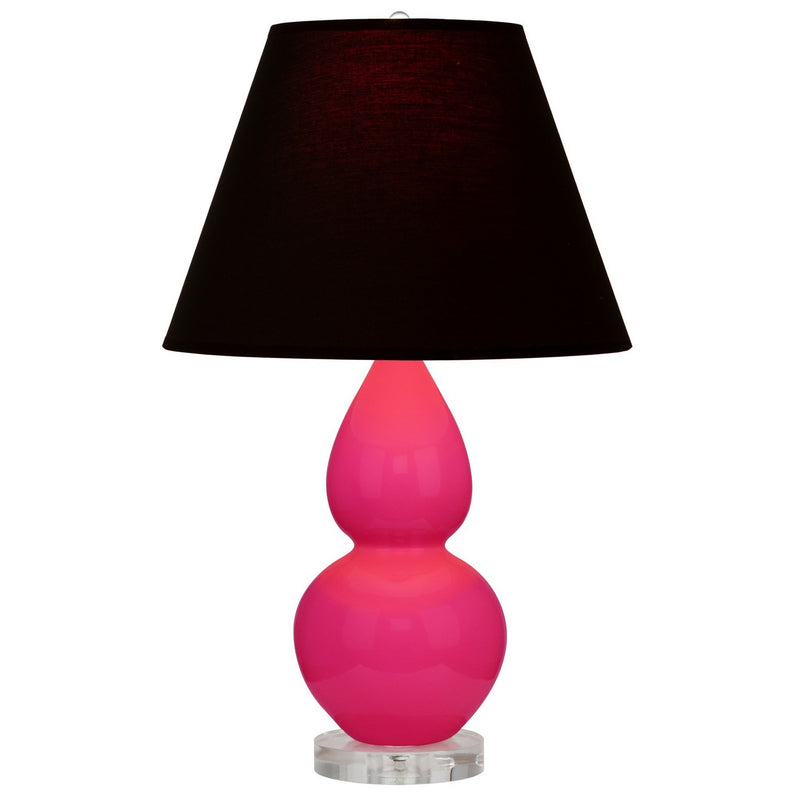 Robert Abbey RZ13K One Light Accent Lamp, Razzle Rose Glazed Ceramic w/Lucite
