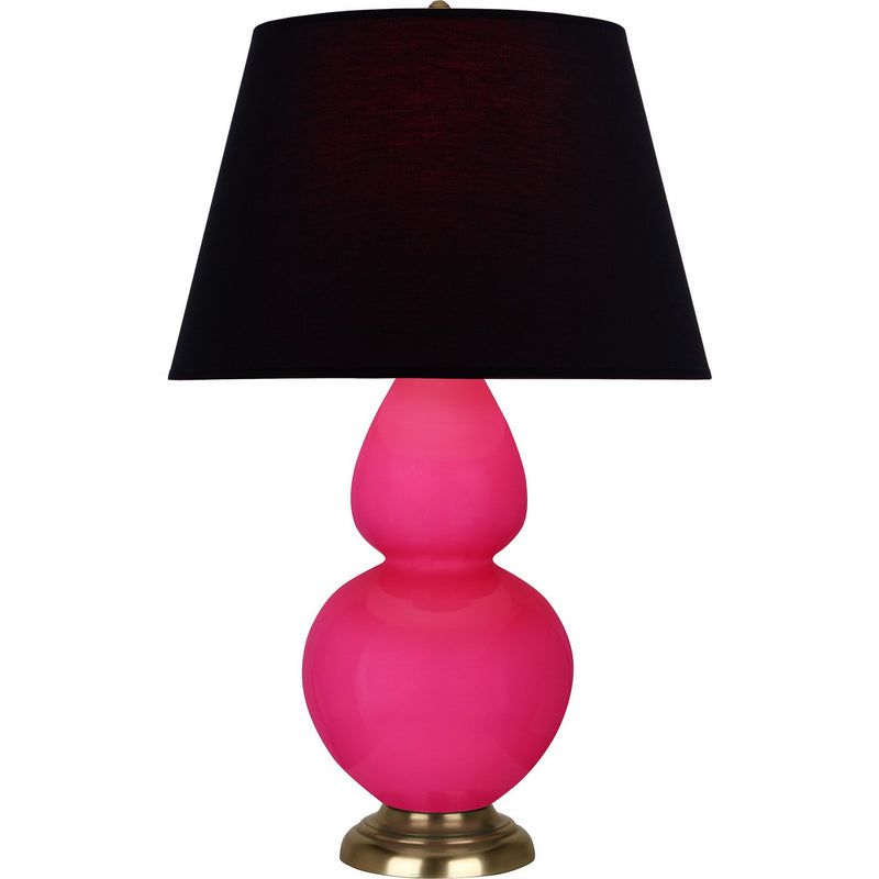 Robert Abbey RZ20K One Light Table Lamp, Razzle Rose Glazed Ceramic w/Antique Natural Brass