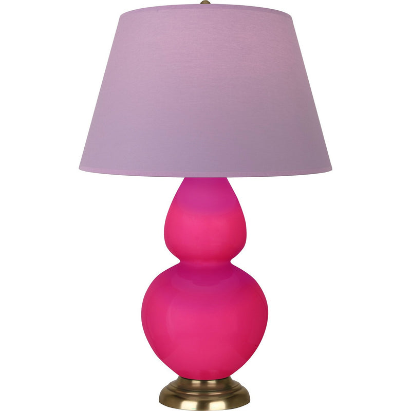 Robert Abbey RZ20L One Light Table Lamp, Razzle Rose Glazed Ceramic w/Antique Natural Brass