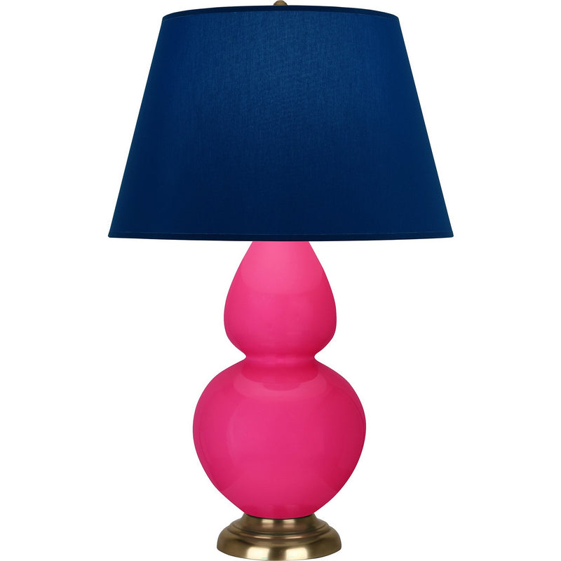 Robert Abbey RZ20N One Light Table Lamp, Razzle Rose Glazed Ceramic w/Antique Natural Brass