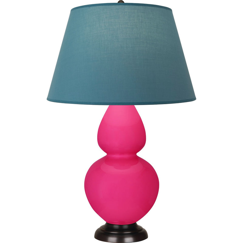 Robert Abbey RZ21B One Light Table Lamp, Razzle Rose Glazed Ceramic w/Deep Patina Bronze