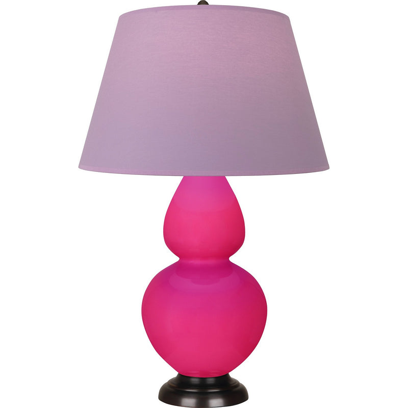Robert Abbey RZ21L One Light Table Lamp, Razzle Rose Glazed Ceramic w/Deep Patina Bronze