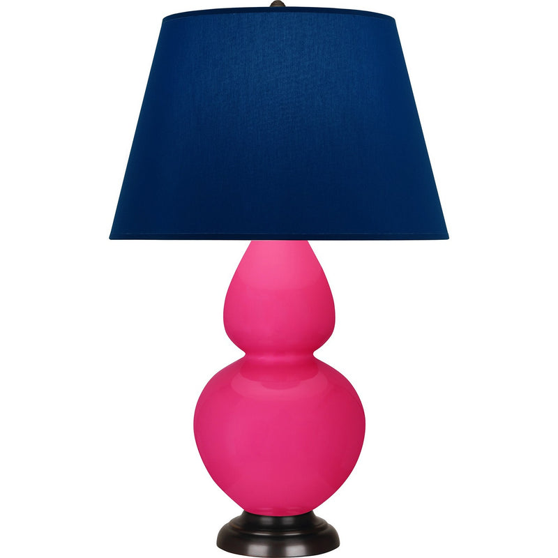 Robert Abbey RZ21N One Light Table Lamp, Razzle Rose Glazed Ceramic w/Deep Patina Bronze