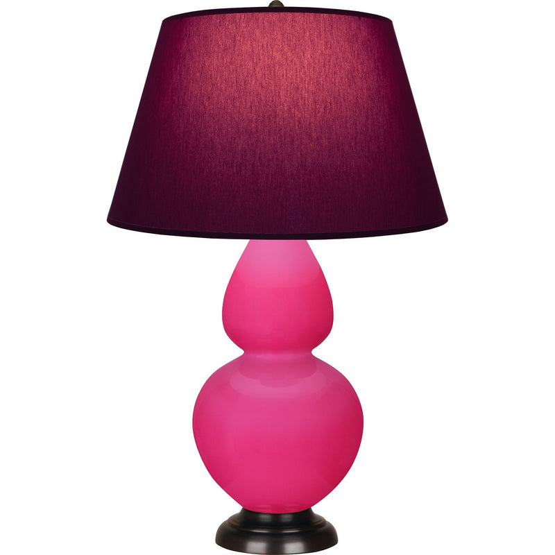 Robert Abbey RZ21P One Light Table Lamp, Razzle Rose Glazed Ceramic w/Deep Patina Bronze