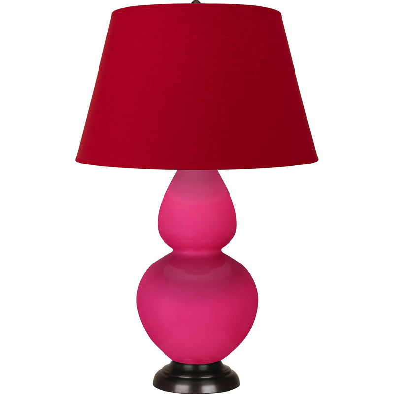 Robert Abbey RZ21R One Light Table Lamp, Razzle Rose Glazed Ceramic w/Deep Patina Bronze