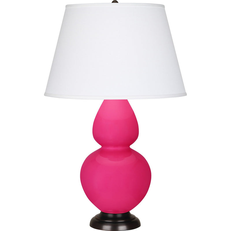 Robert Abbey RZ21X One Light Table Lamp, Razzle Rose Glazed Ceramic w/Deep Patina Bronze