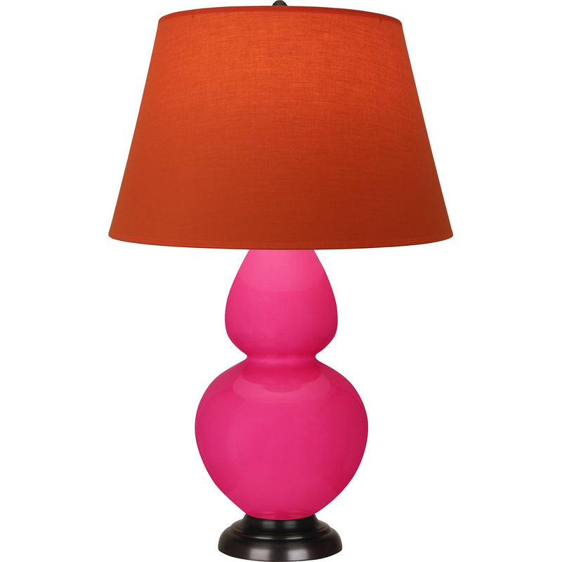 Robert Abbey RZ21T One Light Table Lamp, Razzle Rose Glazed Ceramic w/Deep Patina Bronze