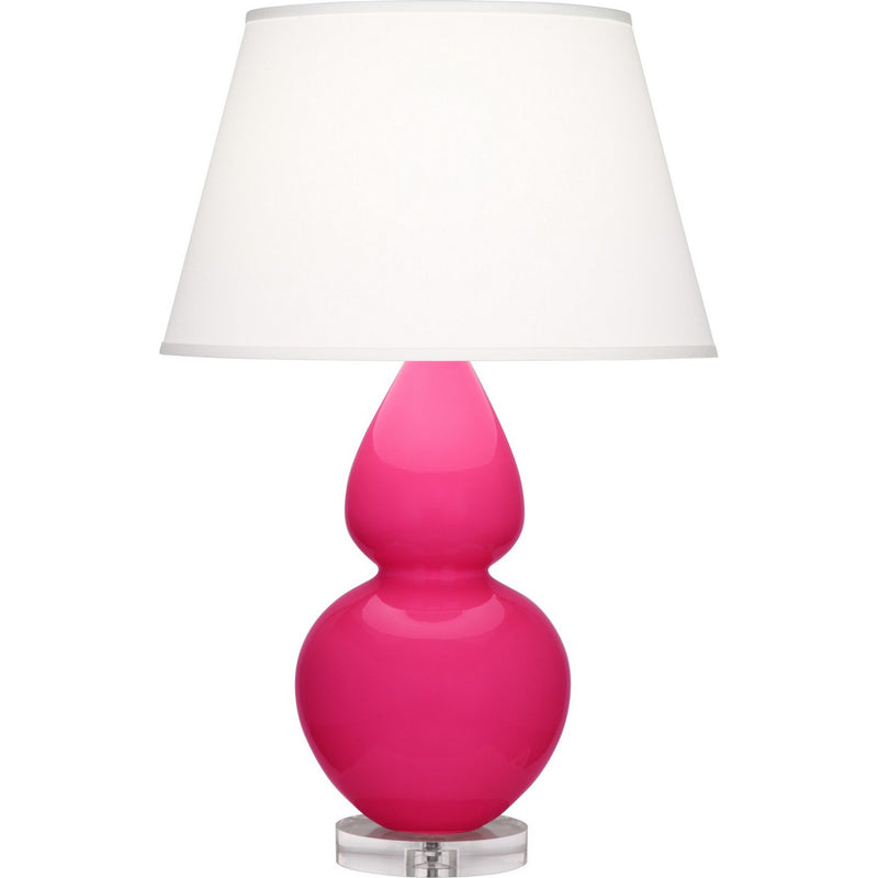 Robert Abbey RZ23X One Light Table Lamp, Razzle Rose Glazed Ceramic w/Lucite