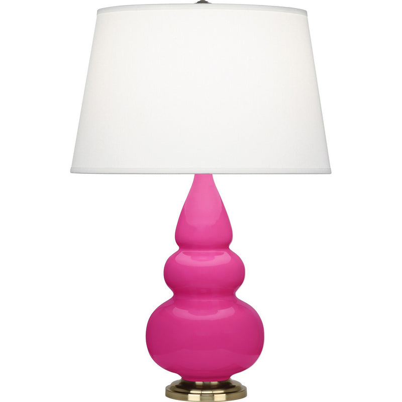 Robert Abbey RZ30X One Light Accent Lamp, Razzle Rose Glazed Ceramic w/Antique Natural Brass