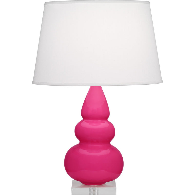 Robert Abbey RZ33X One Light Accent Lamp, Razzle Rose Glazed Ceramic w/Lucite