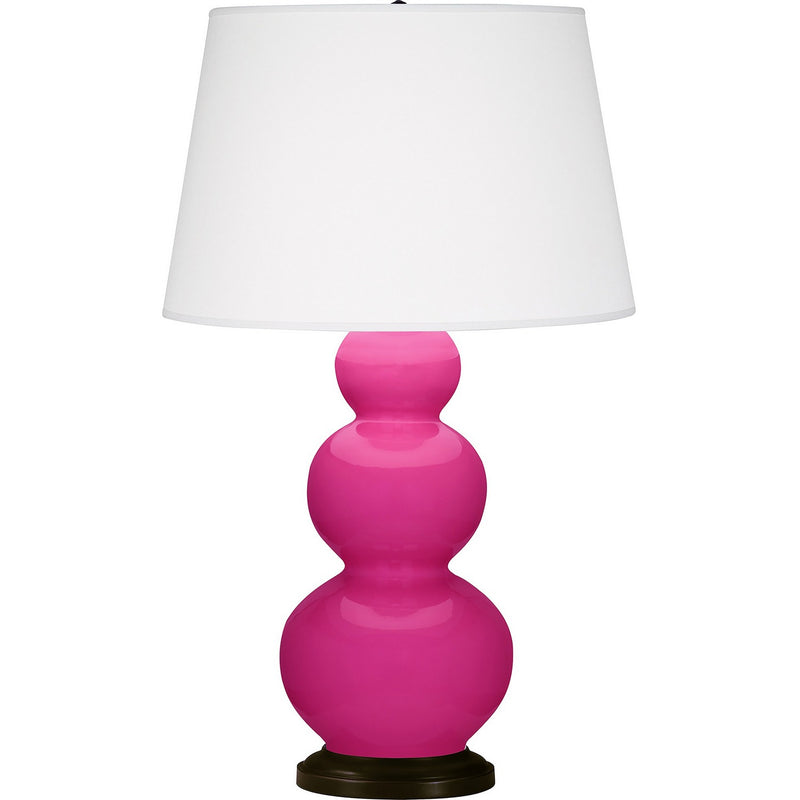 Robert Abbey RZ41X One Light Table Lamp, Razzle Rose Glazed Ceramic w/Deep Patina Bronze