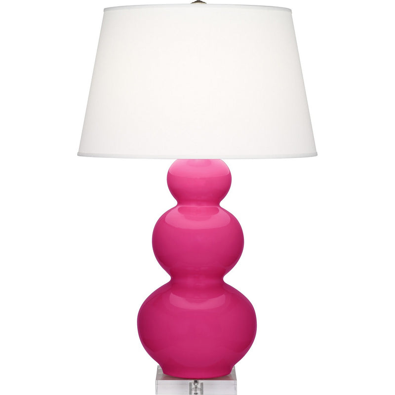 Robert Abbey RZ43X One Light Table Lamp, Razzle Rose Glazed Ceramic w/Lucite