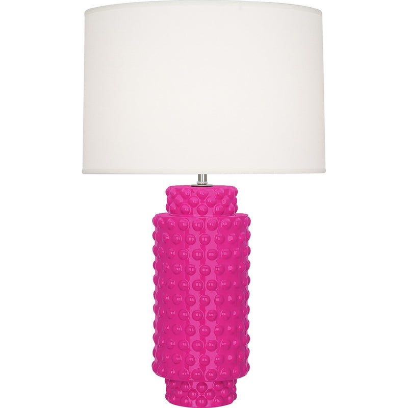Robert Abbey RZ800 One Light Table Lamp, Razzle Rose Glazed Textured Ceramic