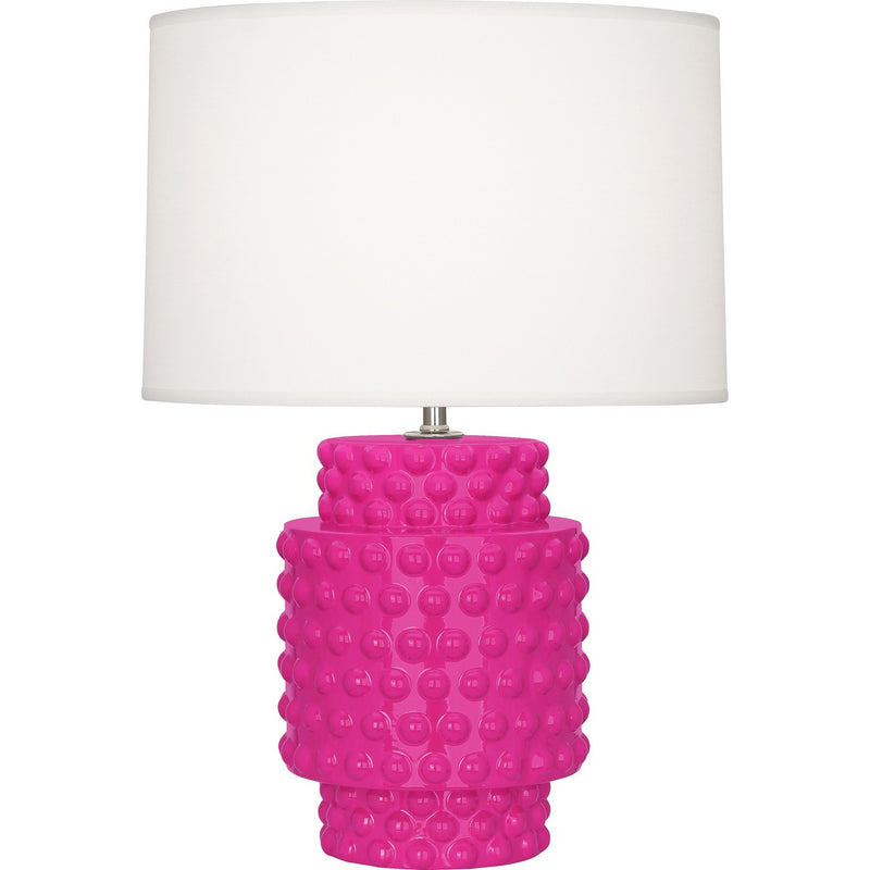 Robert Abbey RZ801 One Light Accent Lamp, Razzle Rose Glazed Textured Ceramic