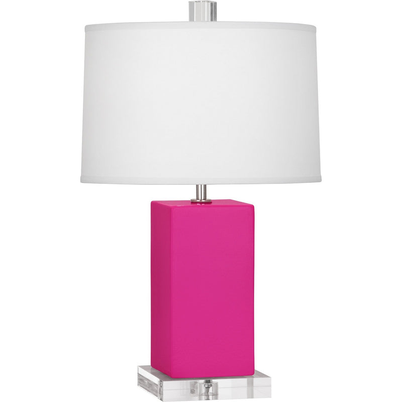 Robert Abbey RZ990 One Light Accent Lamp, Razzle Rose Glazed Ceramic