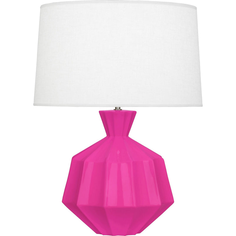 Robert Abbey RZ999 One Light Table Lamp, Razzle Rose Glazed Ceramic