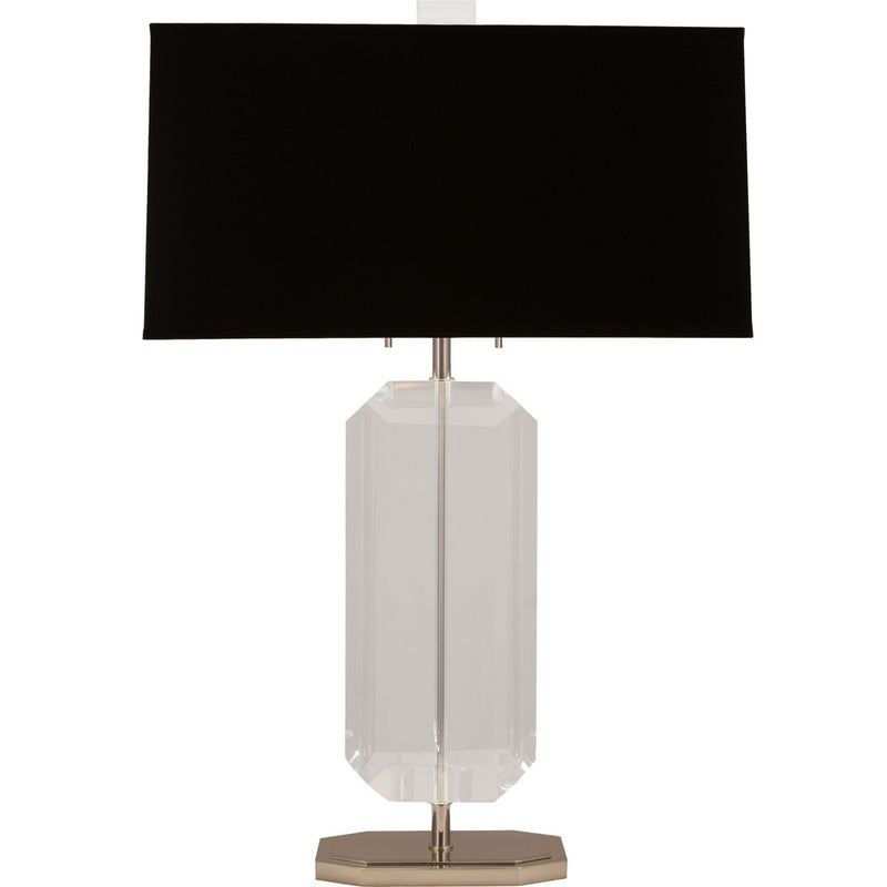 Robert Abbey S1196B Two Light Table Lamp, Polished Nickel w/Clear Crystal