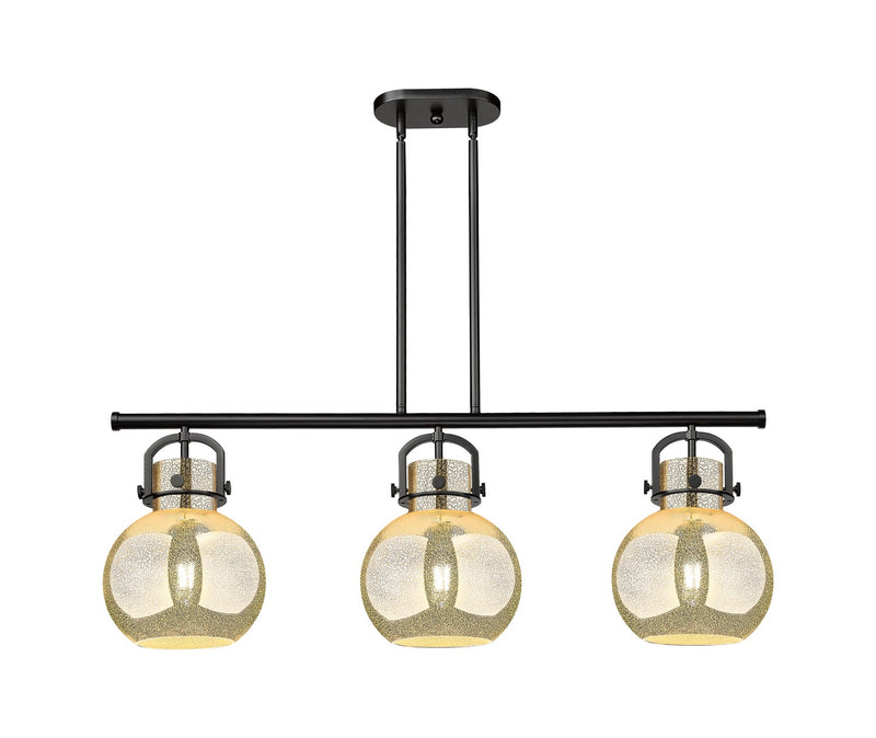 Innovations 410-3I-BK-G410-10ME Three Light Island Pendant, Matte Black